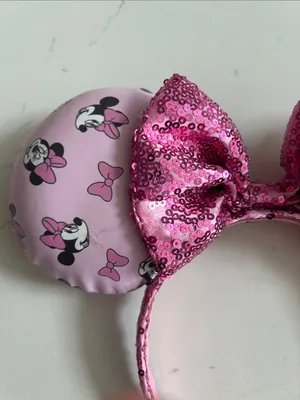 Disney Pink Minnie Mouse Sequin Bow Headband thumbnail 4