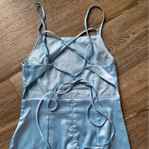 NWT Charcoal Baby Blue Spaghetti Strap One Wish Maxi Dress 6 thumbnail 8