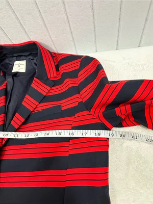 GAP The Academy Red and Black Striped Blazer size 8 thumbnail 11