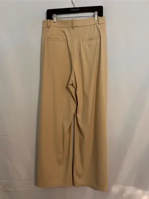 Mooslover Cream High Waist Wide Leg Pleated Trousers Pants Size 12 / Large thumbnail 4