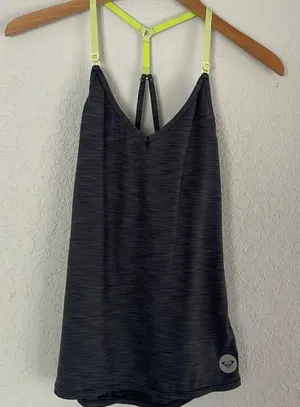 Roxy Gray Athletic Active Halter Strap Top thumbnail 1