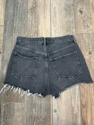 AGOLDE black denim jean shorts thumbnail 4