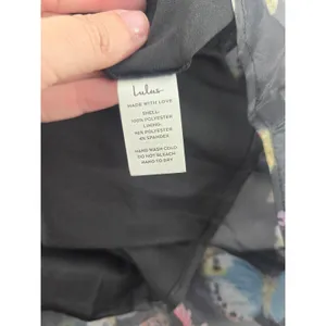 Lulus Dress Womens L Butterfly Print‎ Black Spaghetti Strap Mini NEW thumbnail 3