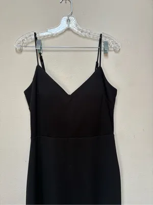 City Triangles Black Rhinestone Fringe Maxi Dress Size 7 Y2K Formal thumbnail 4