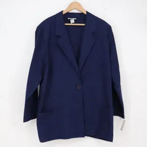 Apparenza Blazer Womens 20W Navy Blue Single Button NWT thumbnail 2