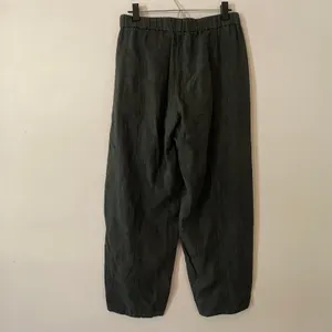 Eileen Fisher Gray Linen Loungewear Barrel Leg Lantern Pants Flowy Women size XS thumbnail 6