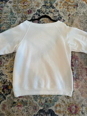 White Fox Boutique Off-Shoulder White Sweater with Teddy Bear Print thumbnail 6