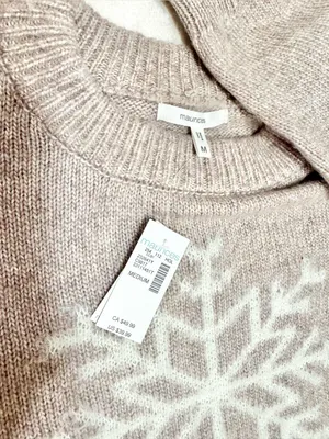 Maurices Cozier Than Cashmere Snowflake Crewneck Sweater Size Medium thumbnail 7