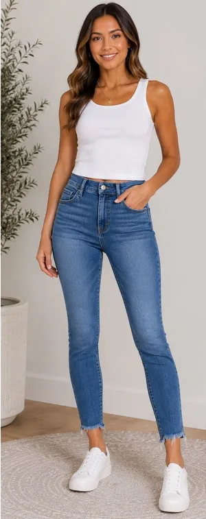 Mother Women's High Waisted Looker Ankle Fray Jeans 26 Lure Me In Skinny thumbnail 1
