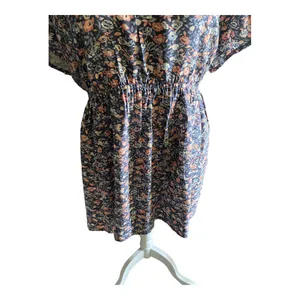 Torrid Beautiful floral babydoll tunic, short sleeves.m, cross back thumbnail 3