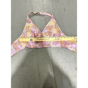 Altar'd State Floral Halter Crop Top Purple Pink Yellow Boho Retro Small thumbnail 4