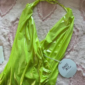 Princess Polly Energised Neon Green Halter Mini Dress Size 4 rave party festival thumbnail 2