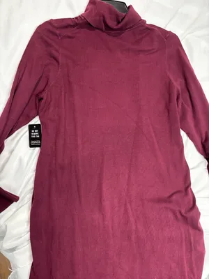 Express Women's Burgundy Long Sleeve Turtleneck Sweater Dress Size XL thumbnail 2