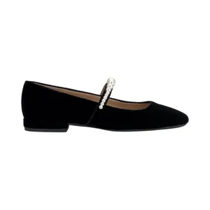 NWT On 34th Womens Sarrya Pearl Mary-Jane Flats 10019682600 Black Velvet 5.5M thumbnail 2