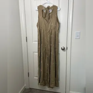 EUC SANCIA Anthropologie women’s wide-leg patterned‎ sleeveless jumpsuit XL thumbnail 4