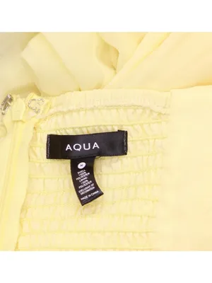 NWT Aqua Applique Floral Off-the-Shoulder Midi Dress IDO14647 Butter yellow M thumbnail 4