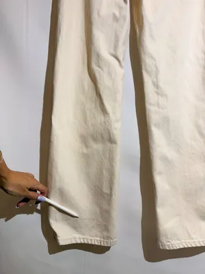 Habitual Ivory High Rise Wide Leg Straight Jeans Cream Denim Pants 27 US 4 thumbnail 8