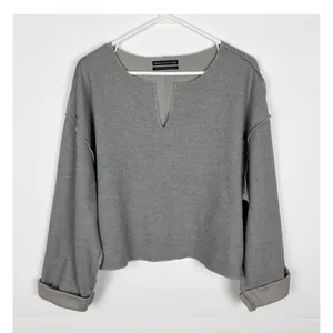 Urban Outfitters Jax Inside Out Oversized Notch Neck Top Gray Size Medium thumbnail 4