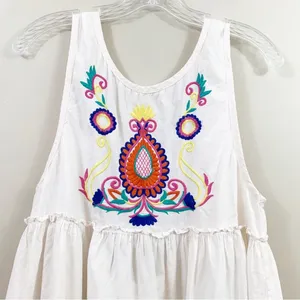 inLUV Floral Embroidered Cream/Pink Swing Tank thumbnail 2