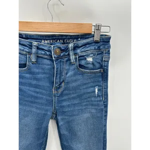 American Eagle Womens Jeggings Size 4S Distressed Medium Wash Denim‎ Stretch thumbnail 4