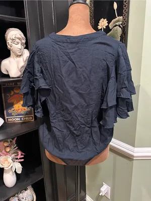 Free People Intimately “Call Me Later” Black Flutter‑Sleeve Bodysuit – Size Smal thumbnail 7