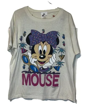 Walt Disney Women's Top Vintage Minnie Mouse‎ Print Boxy Fit Short Sleeve Small thumbnail 1