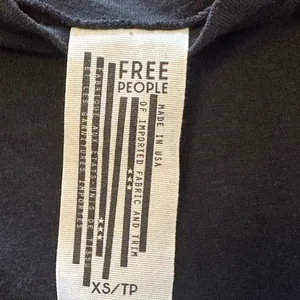 Free People Xs oversized black‎ crew neck organic cotton thumbnail 3
