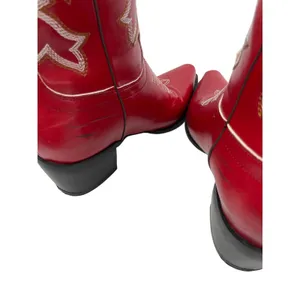 Womens Red Faux Leather Classic Embroidered Mid Calf Western Cowgirl Boots 6.5 thumbnail 6