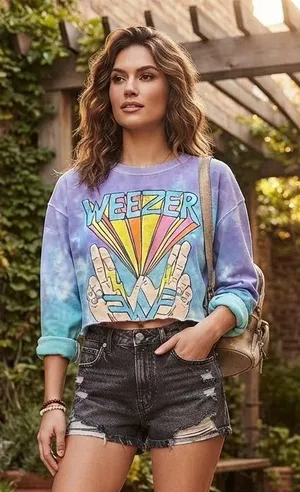 Prince Peter Collection Tie-Dye Crewneck Sweatshirt - Purple Blue Teal thumbnail 1
