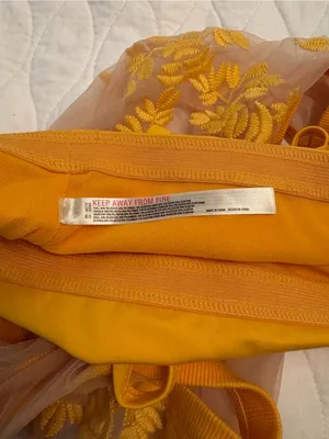 Free People movement Lace Yellow Sports Bra Size Small thumbnail 6