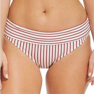 Figleaves Castaway Fold Red and White Striped Bikini Bottoms only NWT Size 8 thumbnail 1