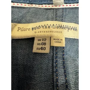 Pilcro by Anthropologie Denim Fit & Flare Dress Pockets Cap Sleeves, Size 8 thumbnail 4