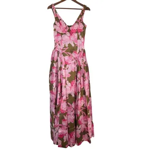 Hutch Jemma Pink Orchid Floral Drop Waist Maxi Dress Size 4 NWT thumbnail 2