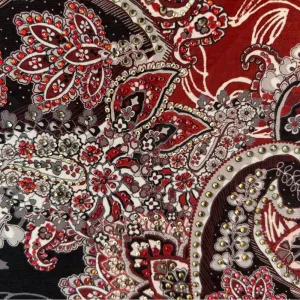 Vintage Y2K‎ Women’s Paisley Mesh Goth Romantic Grunge Rhinestone Sheer Torn Raw thumbnail 7