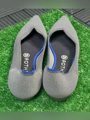 Rothy's The Point Cloud Grey Birdseye Pointed Toe Flat Size W8.5 thumbnail 7