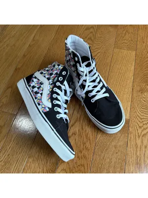 Size 9.5 US Women Vans Filmore High Top Butterfly Sneakers Black Check Sk8 Skate thumbnail 3