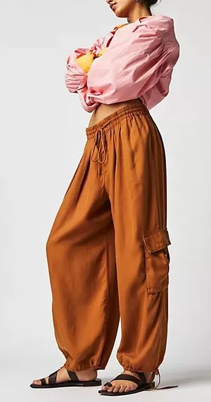 Free People Palash Cargo Pants in Goldenrod thumbnail 1