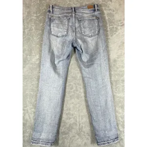 Judy Blue Jeans Womens 11/30 Blue Boyfriend Fit Destroyed Bleach Splatter Denim thumbnail 8