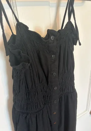Universal Threads Black Button Front Linen Midi Dress thumbnail 1