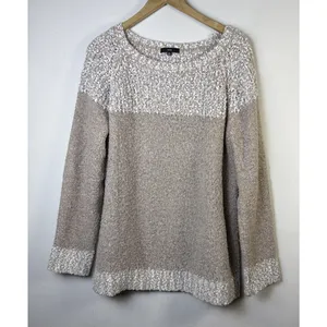 Fate Boucle Crewneck Long Sleeve Pullover Sweater Tan XL cottagecore casual thumbnail 2