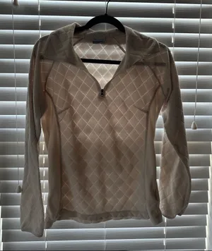 Columbia Cream Diamond-Pattern Quarter-Zip Hoodie thumbnail 1