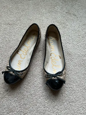 Black and Nude Ballet Flats thumbnail 1