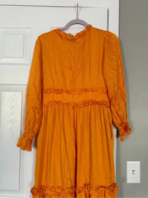 Free People x BTFL Life Coral Orange Bohemian Boho Maxi Dress Loose Flowy NWT thumbnail 9