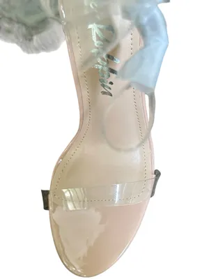 Cape Robbin Blush Nude Clear Strap Stiletto Heels thumbnail 4