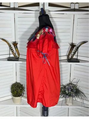 Vintage Mexican mini dress retro 70s boho hippie embroidered festival cottage M thumbnail 4