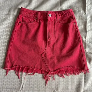 Abercrombie & Fitch Women's Red Denim A-Line Mini Skirt Size 24 thumbnail 1
