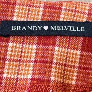 Brandy‎ Melville Mini Skirt Plaid Red Orange Casual Party Size XS-S Stretch thumbnail 5