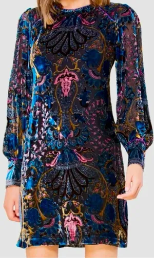 Hale Bob Silk Odile Medallion Silk/Rayon Velvet Burnout Dress thumbnail 1