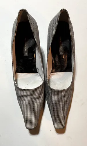 Bruno Magli Black‎ and White Check Lucite Heel Pump Size 8 thumbnail 1