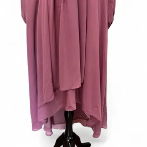 Midi Dress 2X 2XL Mauve Pink V Neck Chiffon Bodice Wedding Cocktail Asymmetrical thumbnail 4